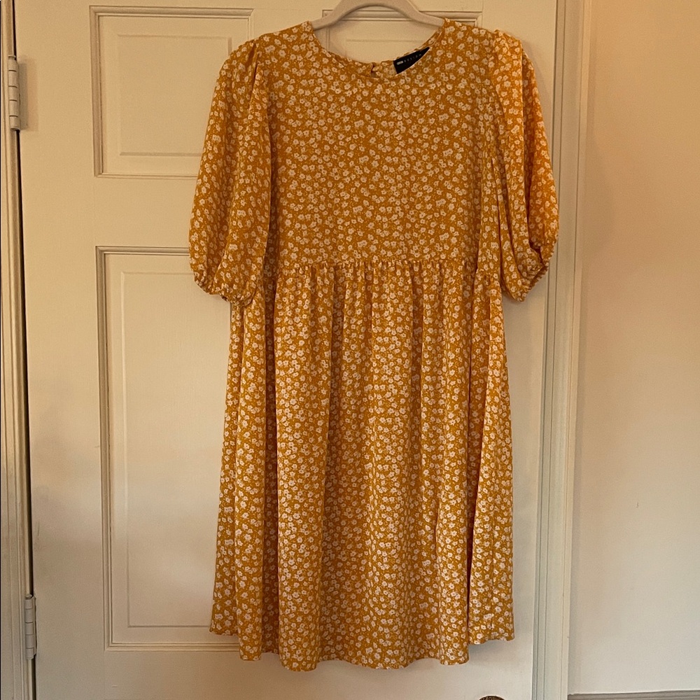 ASOS Maternity Yellow Floral Mini Dress